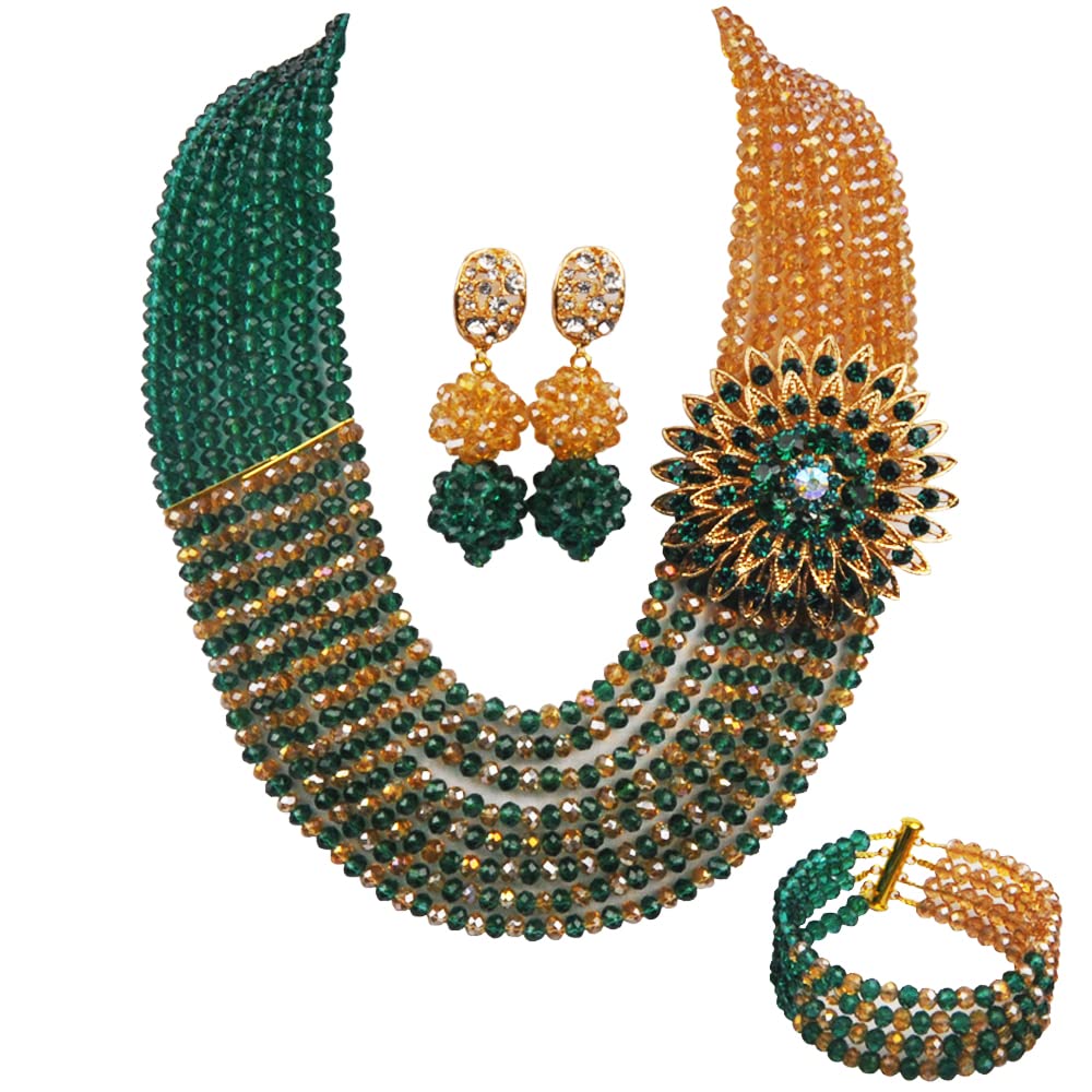 Amazon.com: aczuv 8 Rows African Bead Necklace Jewelry Set